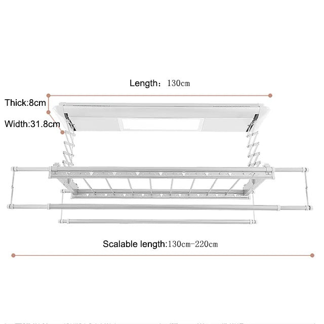 LED Automatic Smart Control Clothes Rack Electric Cloth Drying Hanger with Smart System for Modern Laundry Supplies