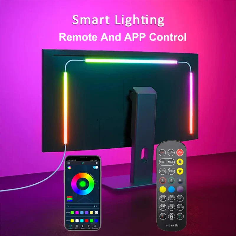USB RGBIC LED Strip Lights for PC Monitor, App Controlled Gaming Backlight with Music Sync, 24 to 34 Inch Computer Screen LED Lighting for Gaming Room Decor